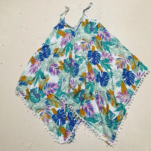 Goa Beachwear by Japna Beach Dress Womens Medium Tropical Swim Cover Up Floral - Picture 1 of 10